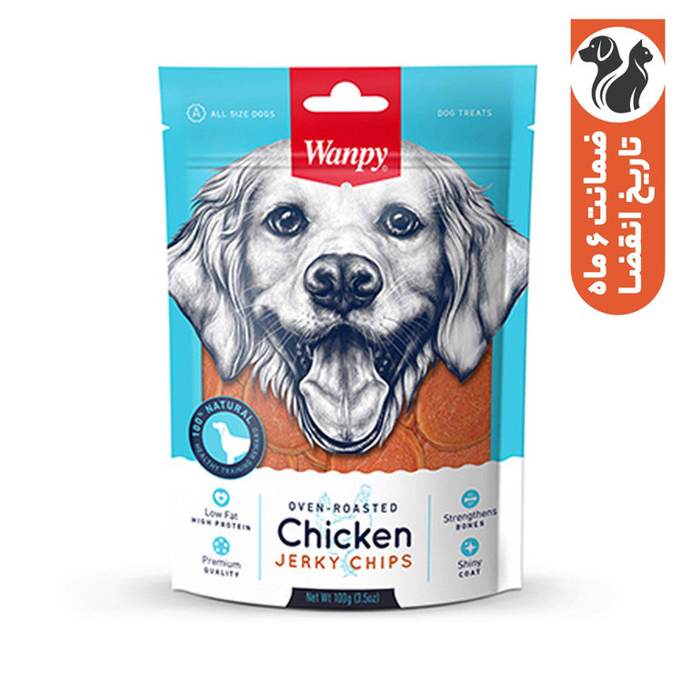 تشویقی سگ ونپی مدل Chicken Jerky Chips با طعم مرغ وزن 100 گرم